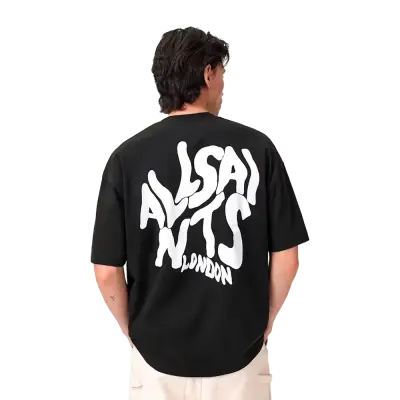 ALLSAINTS Orlando Logo Print Oversized T-Shirt Jet Black — photo 2