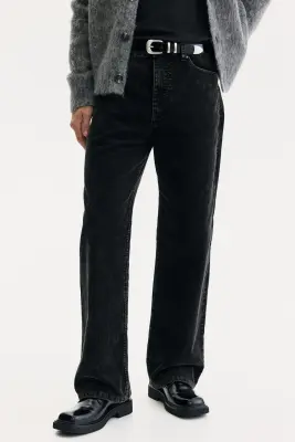 Pantalon Relaxed Fit en velours côtelé - Noir denim — photo 1