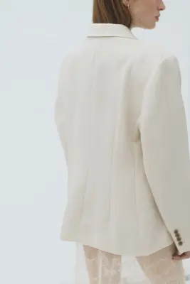 Blazer à fermeture croisée - Beige clair — photo 2