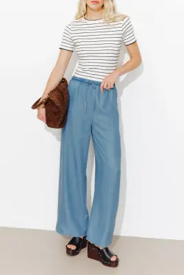 Pantalon large en lyocell — photo 3