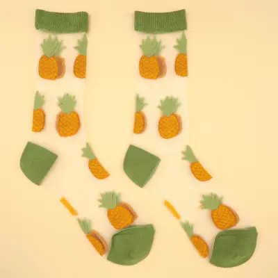 Chaussettes transparentes Ananas Coucou Suzette — photo 4