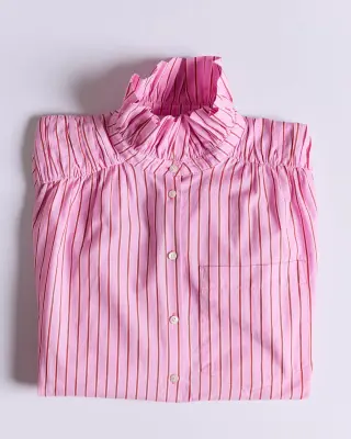 Chemise Leonor rayures rose et rouge — photo 5