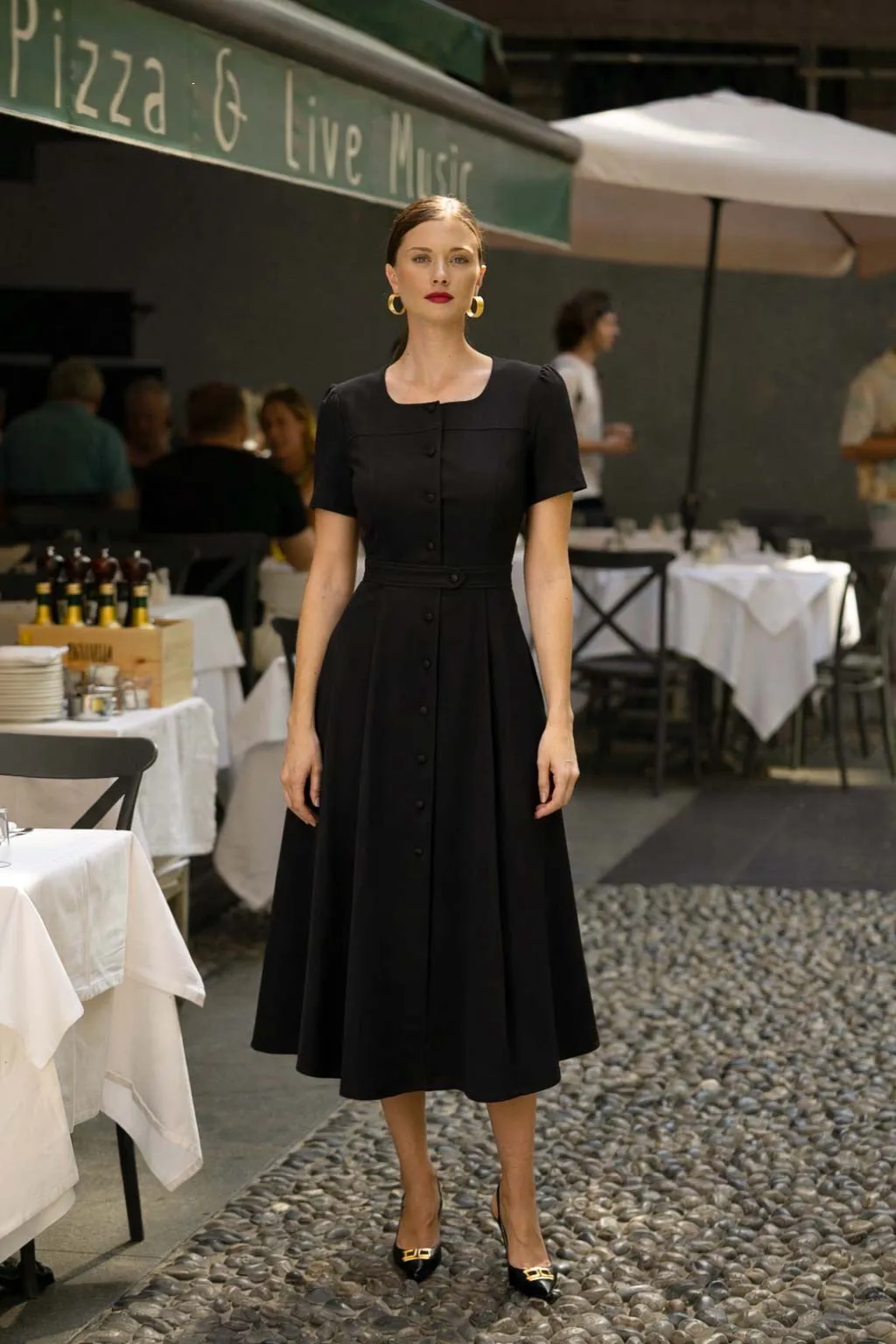 Rina Midi Dress - Black