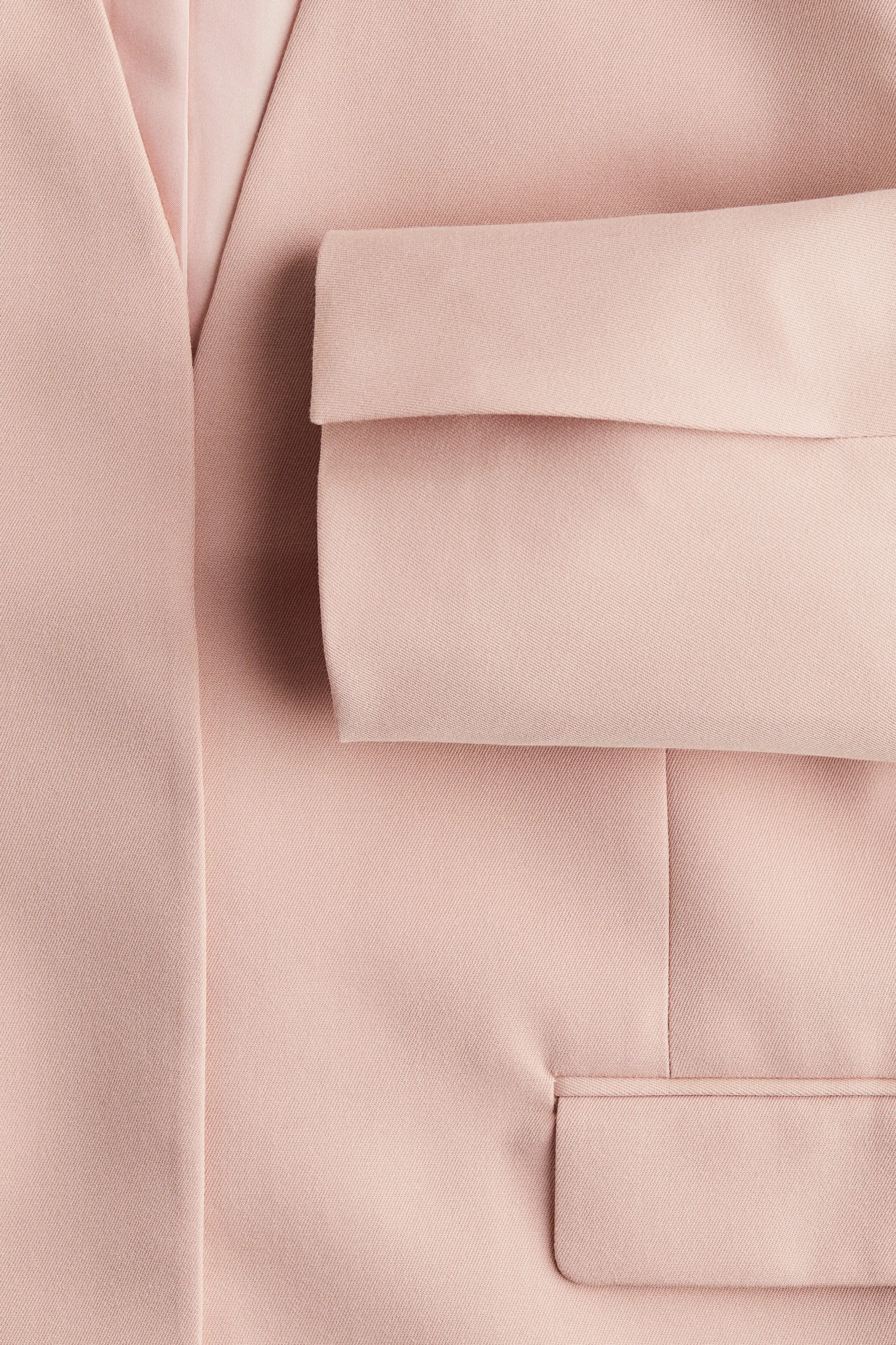 Blazer sans col en twill - Rose ancien clair