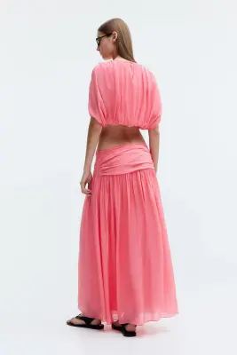 Top en crêpe avec base à effet boule - Rose — photo 3