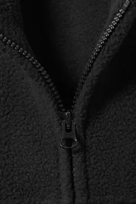 Veste zippée molletonnée - Noir — photo 4