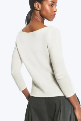 Pull bateau mélangé d’alpaga - Taupe clair — photo 2