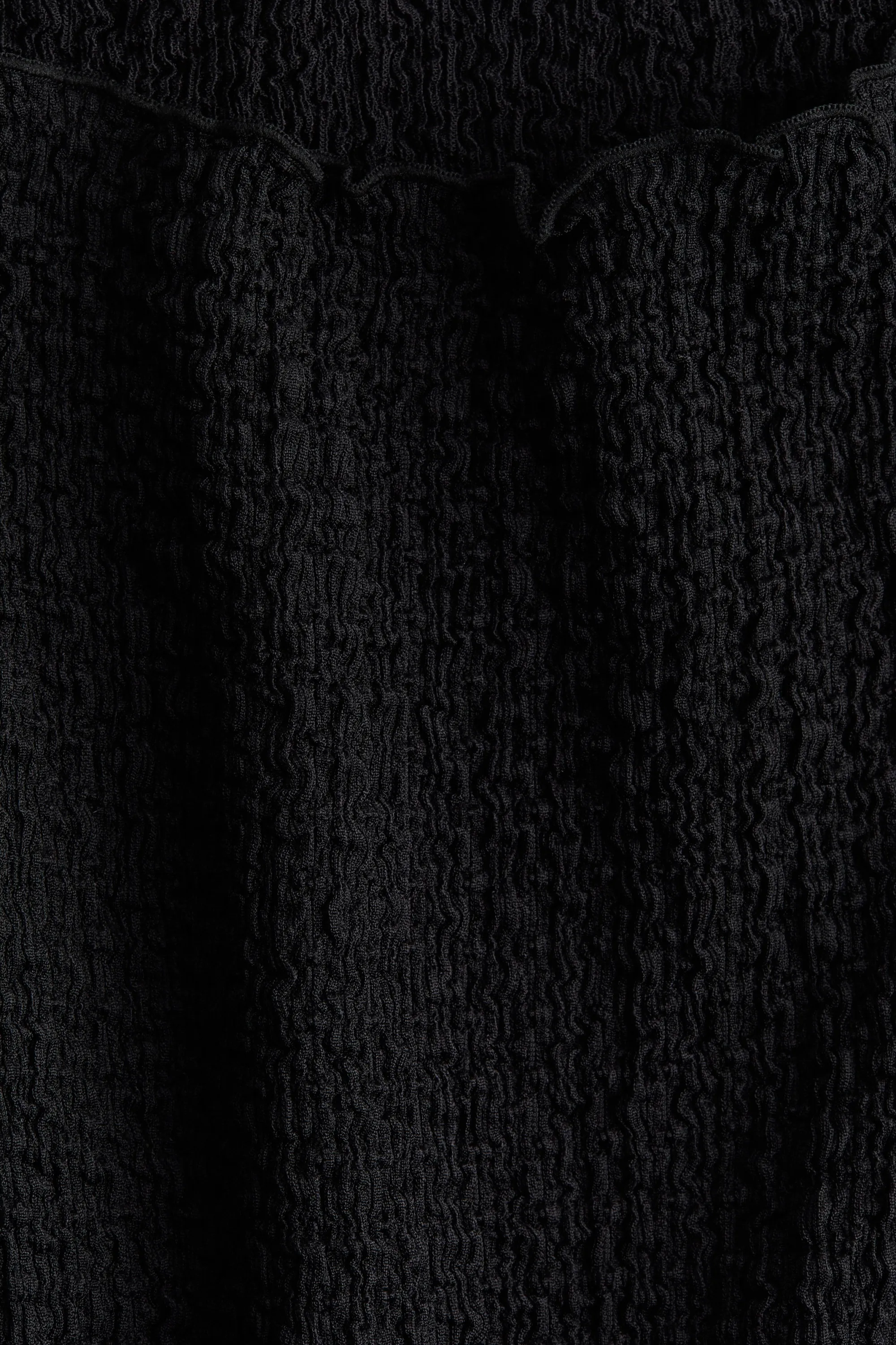 Robe froissée avec détails surjetés - Noir