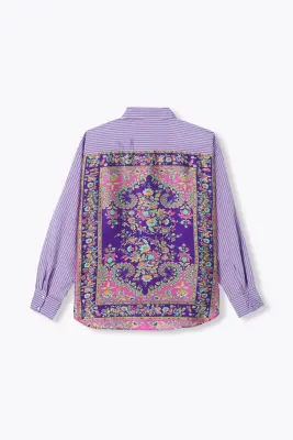 Chemise oversize rayée Femme — photo 4