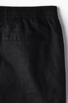 Short Relaxed Fit en lin - Noir — photo 5