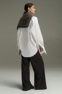 Pantalon chic à jambes larges - Marron foncé — photo 4
