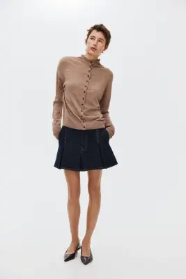 Gilet à col cheminée - Beige chiné — photo 2