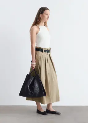Jupe midi plissée - Beige — photo 4