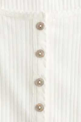 Top en maille pointelle - Blanc — photo 4