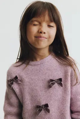 Pull avec applications - Violet ancien/nœuds — photo 1