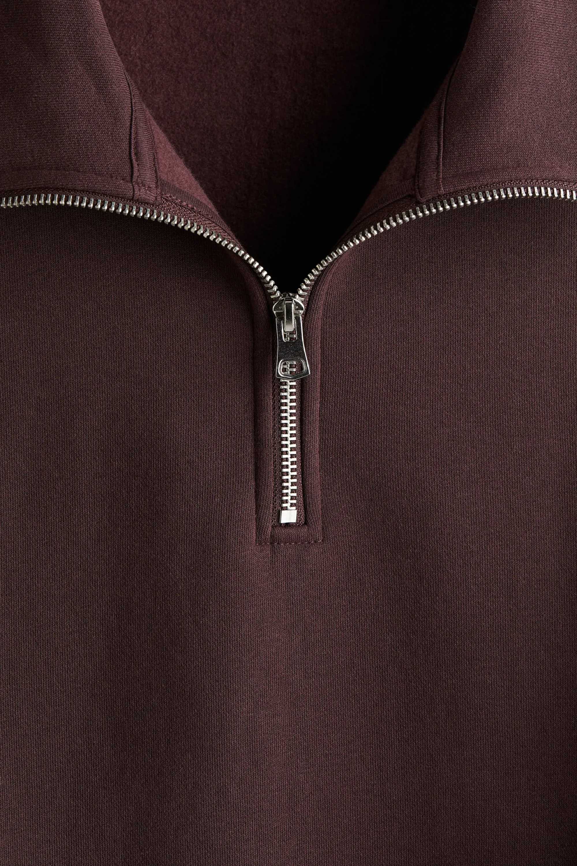 Sweat Loose Fit avec col zippé - Violet prune foncé