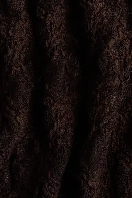 Pantalon en dentelle avec jupe superposée - Marron foncé — photo 5