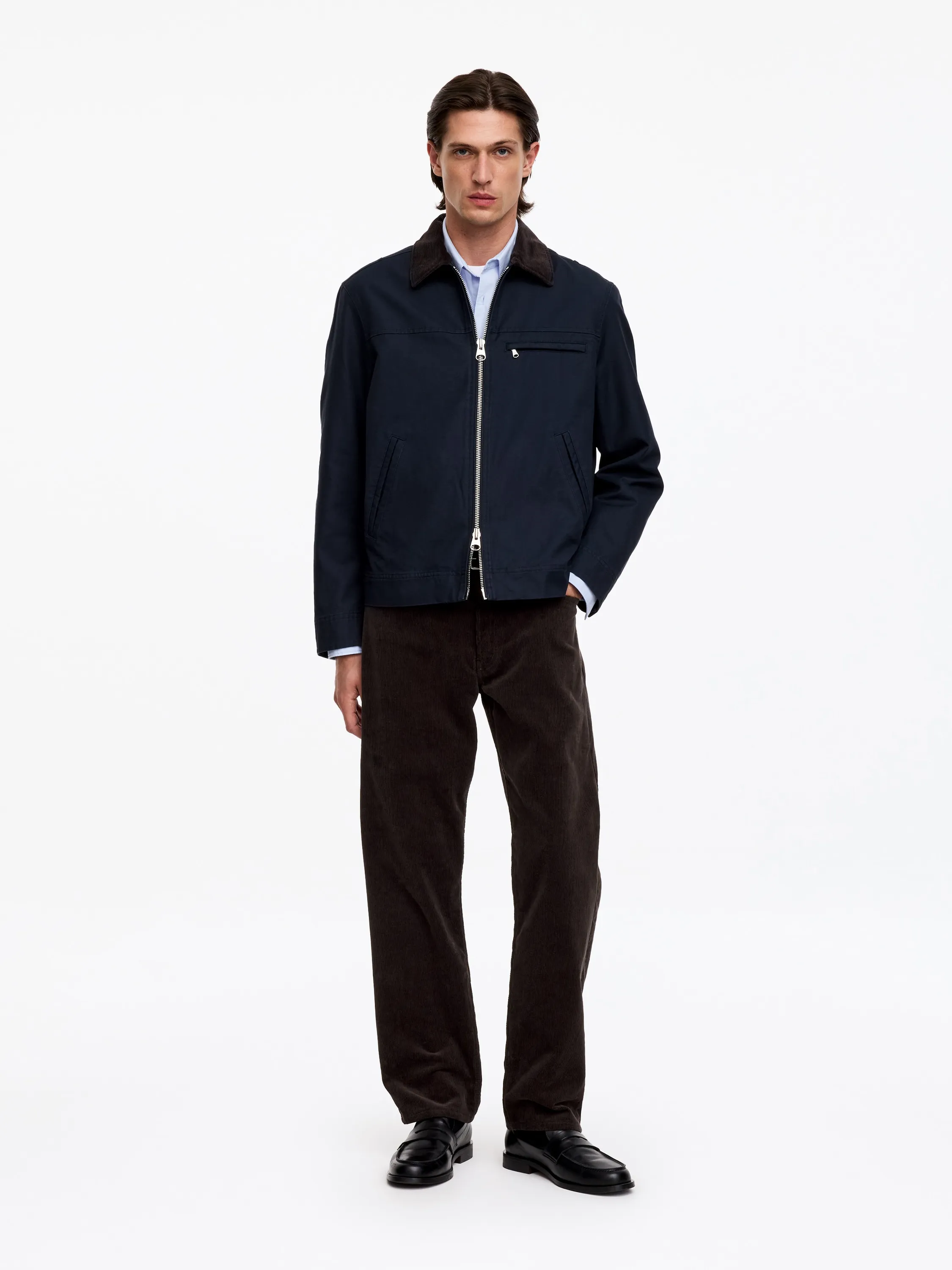 Pantalon ample en velours côtelé OCEAN - Marron