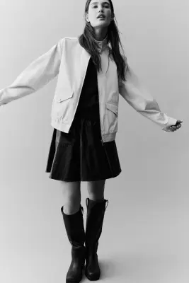 Veste à col entonnoir - Beige clair — photo 2