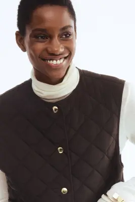 Veste sans manches matelassée - Marron foncé — photo 1