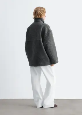 Manteau à motif chevron - Gris — photo 5