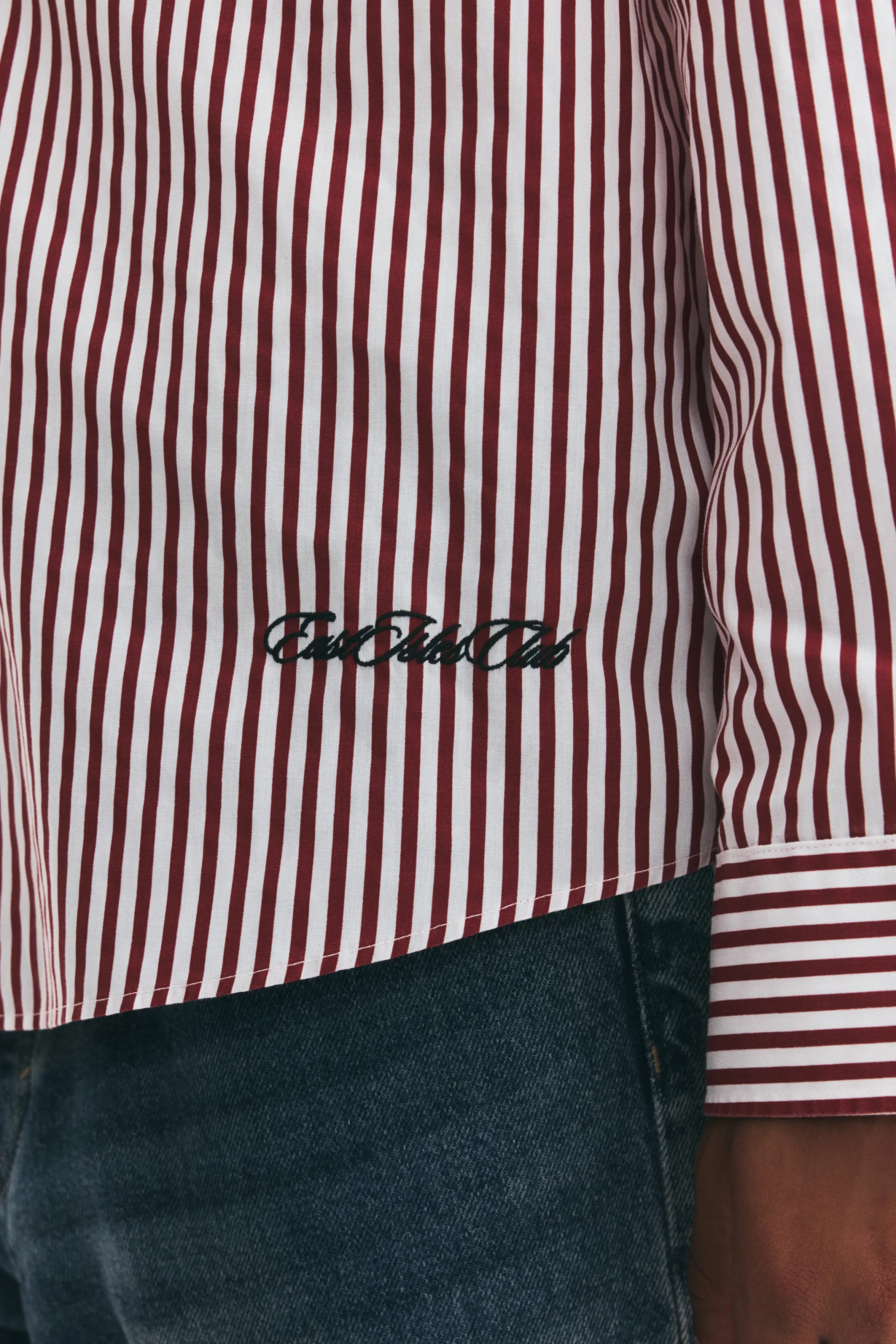 Chemise Relaxed Fit - Rouge foncé/rayé