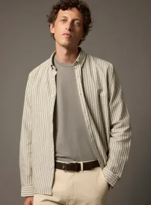 Chemise College Dark Khaki/White — photo 1