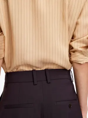 Pantalon tailleur large - Marron foncé — photo 4
