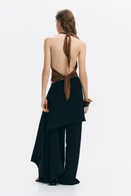 Top dos nu avec encolure bénitier - Marron — photo 3
