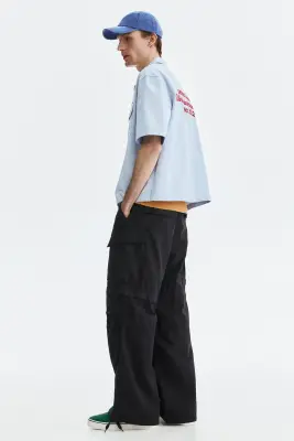 Chemise utility wear à manches courtes Relaxed Fit - Bleu clair/Service garments — photo 4