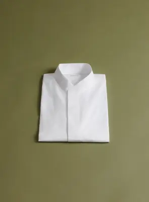 Origami Collar Shirt in White Poplin — photo 5
