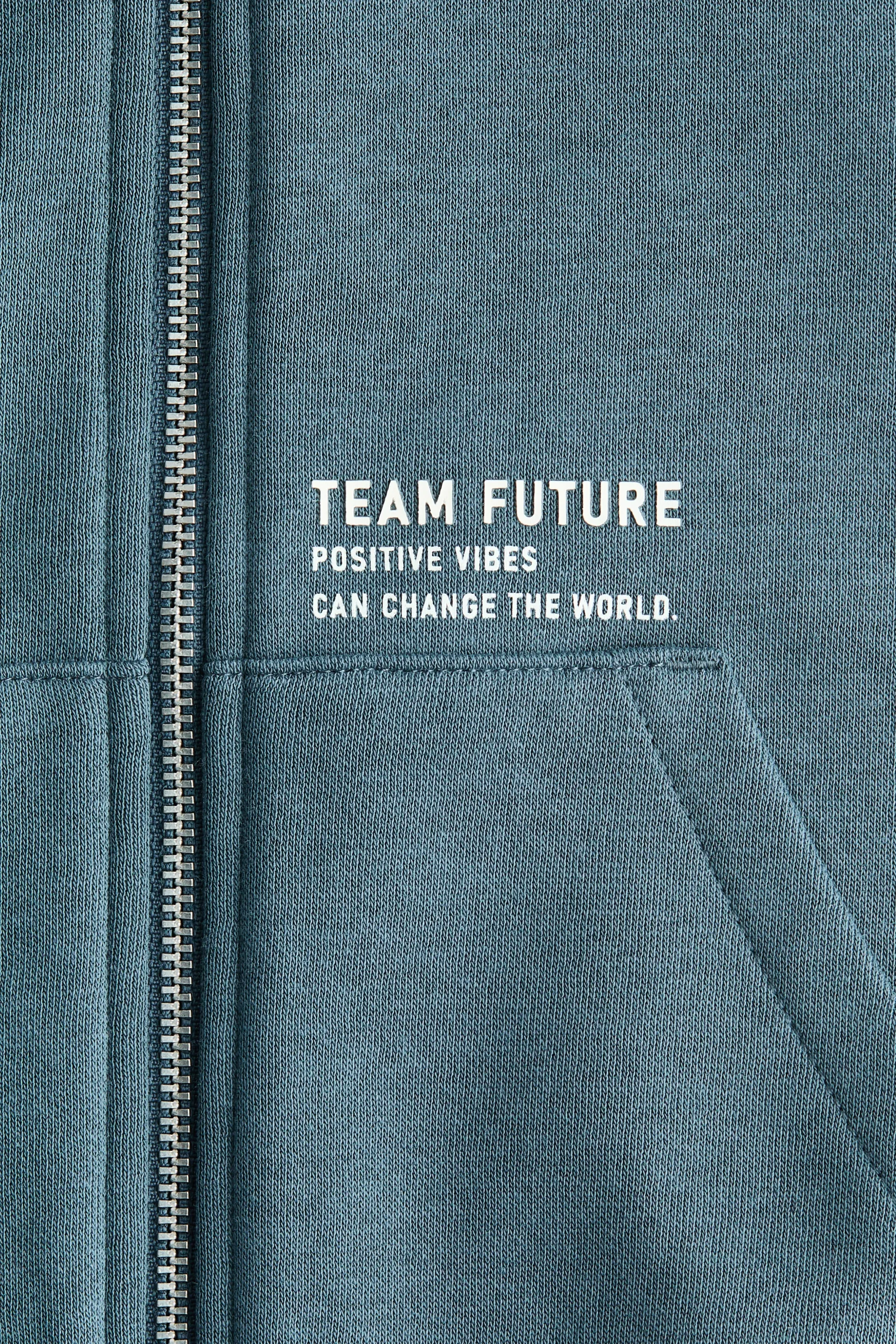 Veste loose avec capuche et zip - Turquoise foncé/Team Future