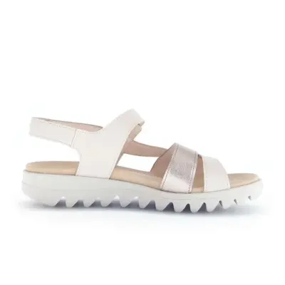 Sandales Gabor 64.813.22 Beige - Cuirs Velcro Talon Plat Grande Pointure Femme — photo 3