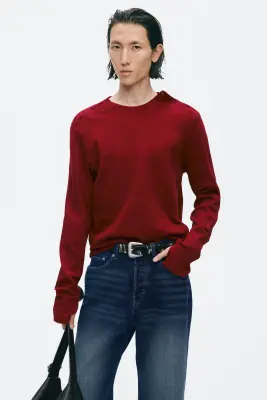 T-shirt Slim Fit en coton - Rouge — photo 2
