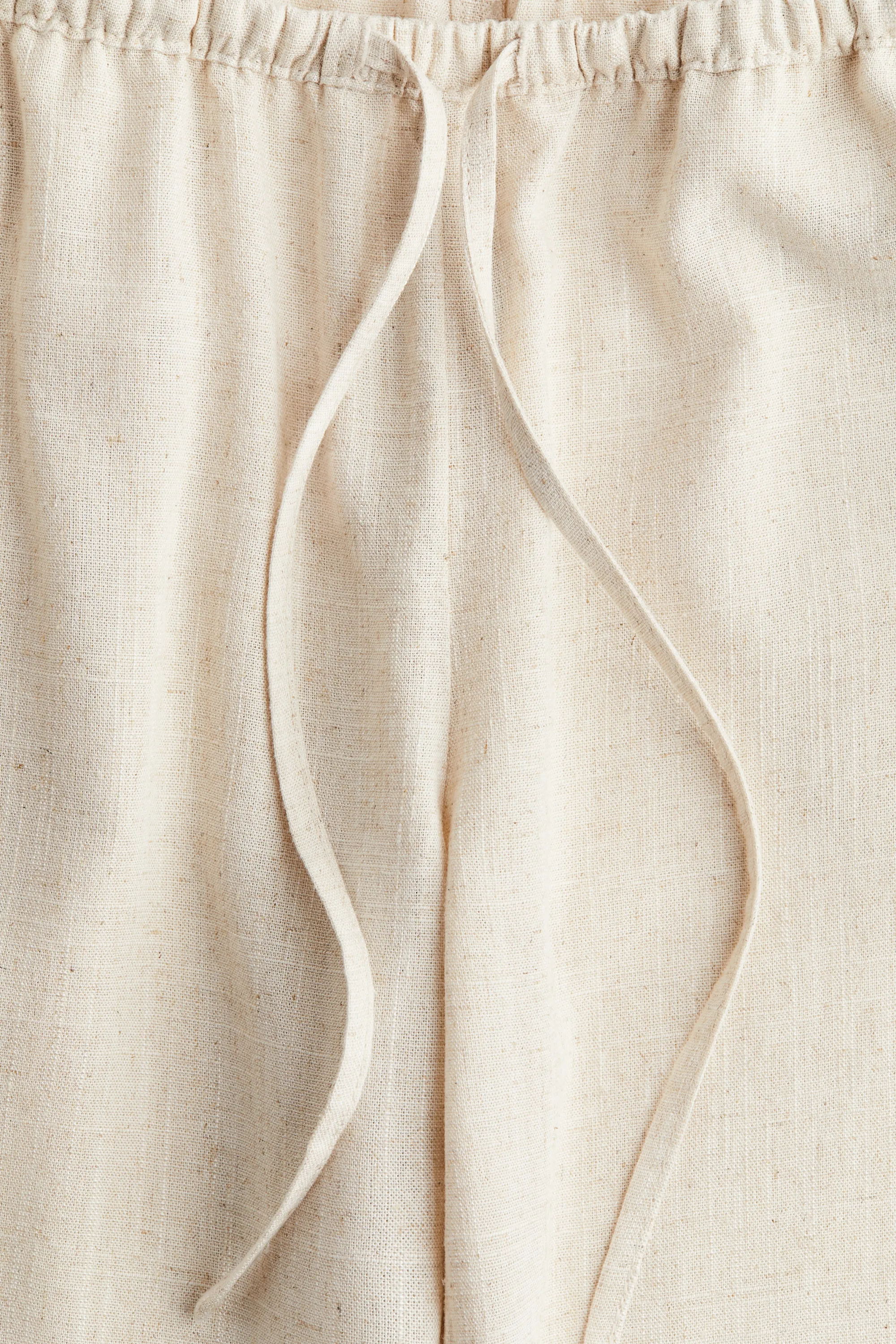 Pantalon droit à cordon - Beige clair