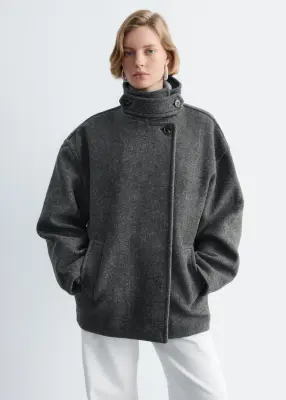 Manteau à motif chevron - Gris — photo 2