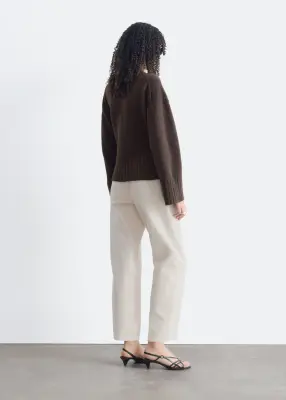 Cardigan cintré en maille - Marron foncé — photo 5