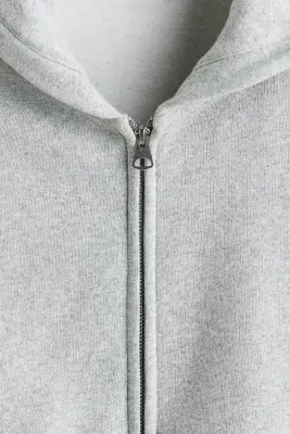 Veste à capuche zippée Relaxed Fit - Gris clair chiné — photo 5