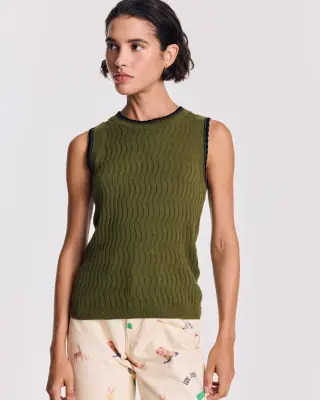 Top Kahny olive et noir — photo 1