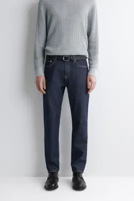 JEAN SLIM DROIT - BLEU FONCÉ — photo 1
