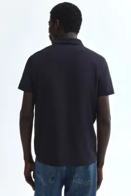 Polo COOLMAX® Slim Fit - Bleu marine — photo 3