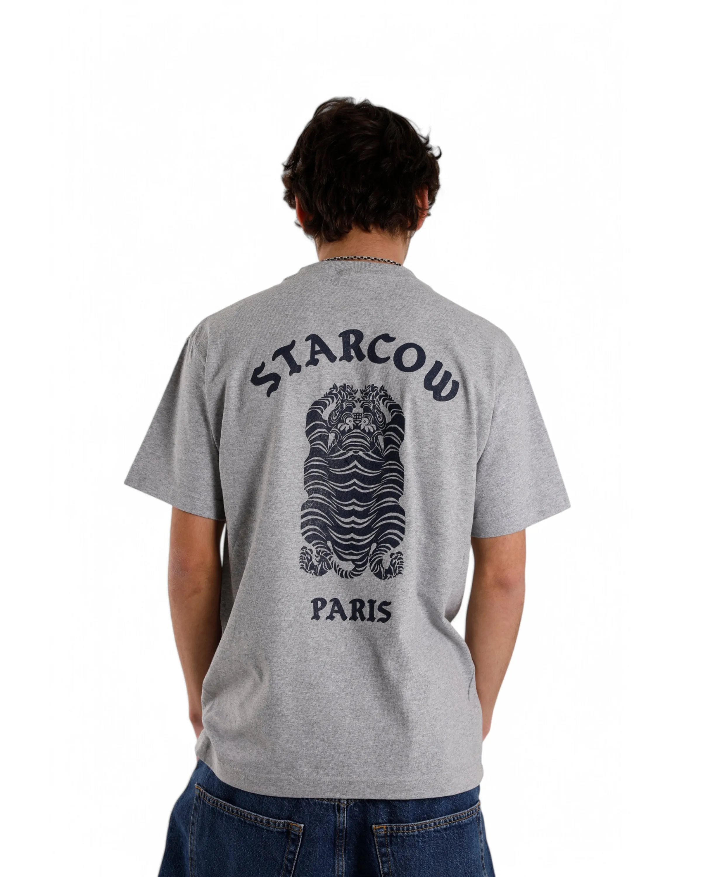 Tiger Tee Heather Grey Navy
