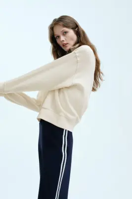 Sweat à col zippé - Beige clair — photo 3