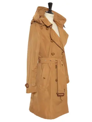 Trench coat mi-long à capuche Kensington en taffetas marron camel Prix boutique 1250€ Taille 40 — photo 2