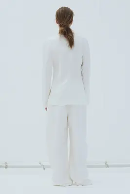 Blazer à nouer en lin mélangé - Blanc — photo 3