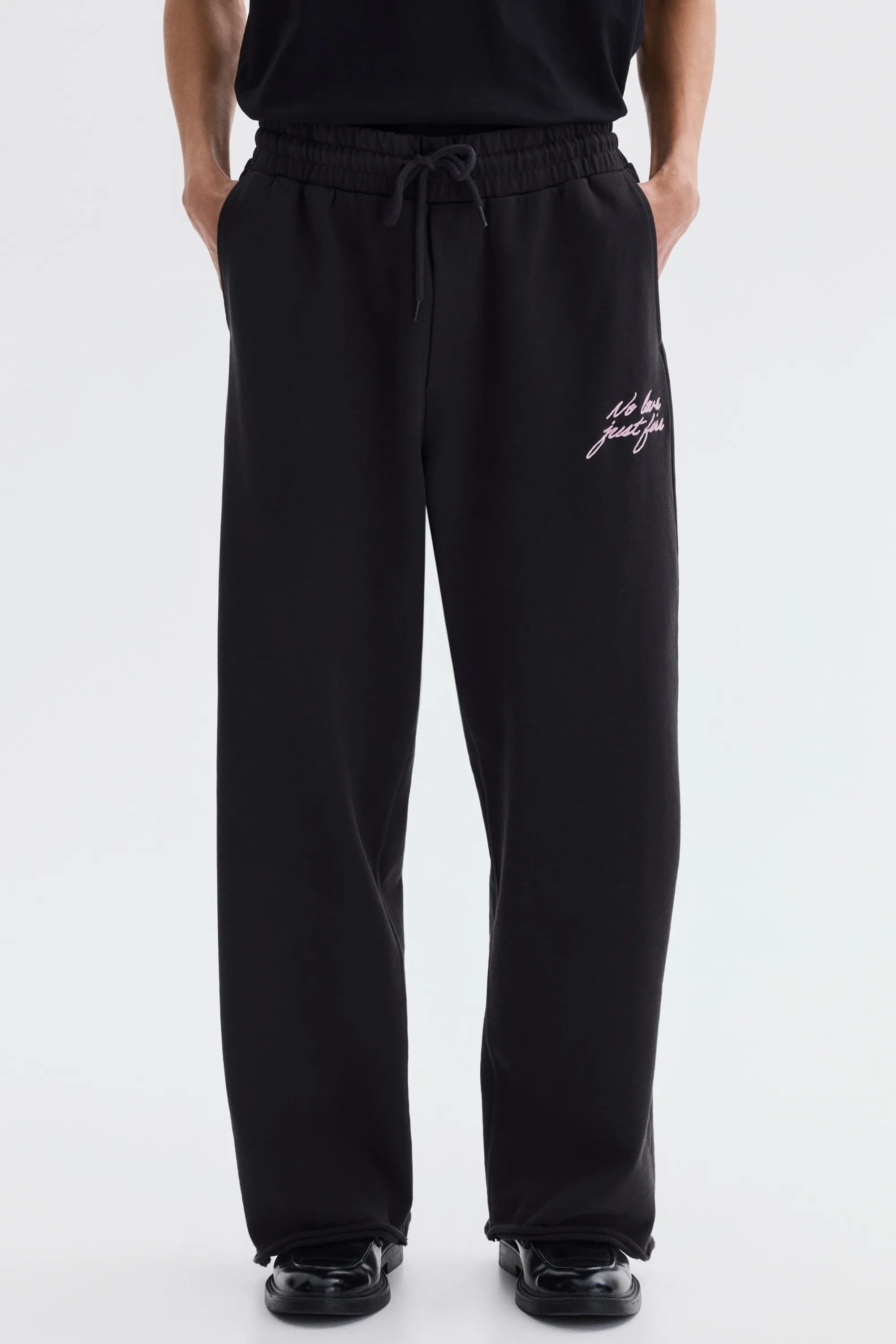 Pantalon jogger Relaxed Fit en coton - Noir/No Love Just Fire