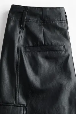 Pantalon cargo enduit - Noir — photo 5