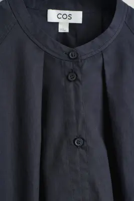 CHEMISE COTON COL OFFICIER - BLEU MARINE — photo 5