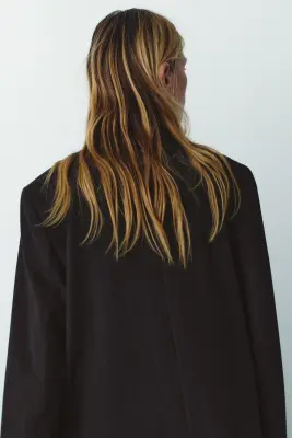 Blazer à fermeture croisée - Marron foncé/rayures tennis — photo 4
