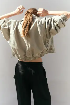 Pantalon large avec ceinture - Noir — photo 3